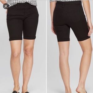 Universal thread high waist Bermuda skinny black blue Jean denim shorts sz 4